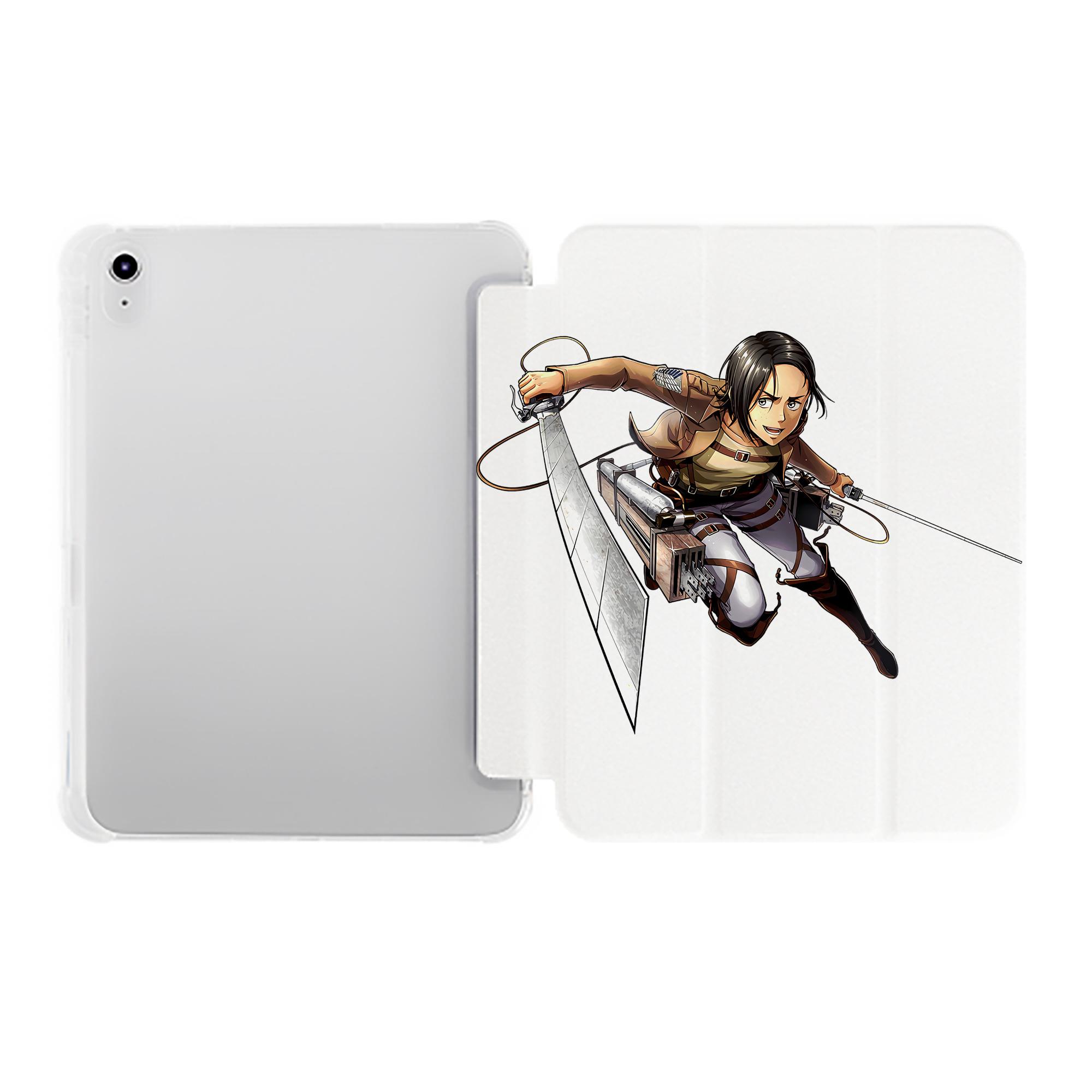 （画像用） 進撃の巨人 Attack on Titan IPad ケース ペン収納付き 三つ折りスタンド PUレザー×シリコン 対応機種9.5/10.5/10.9インチ